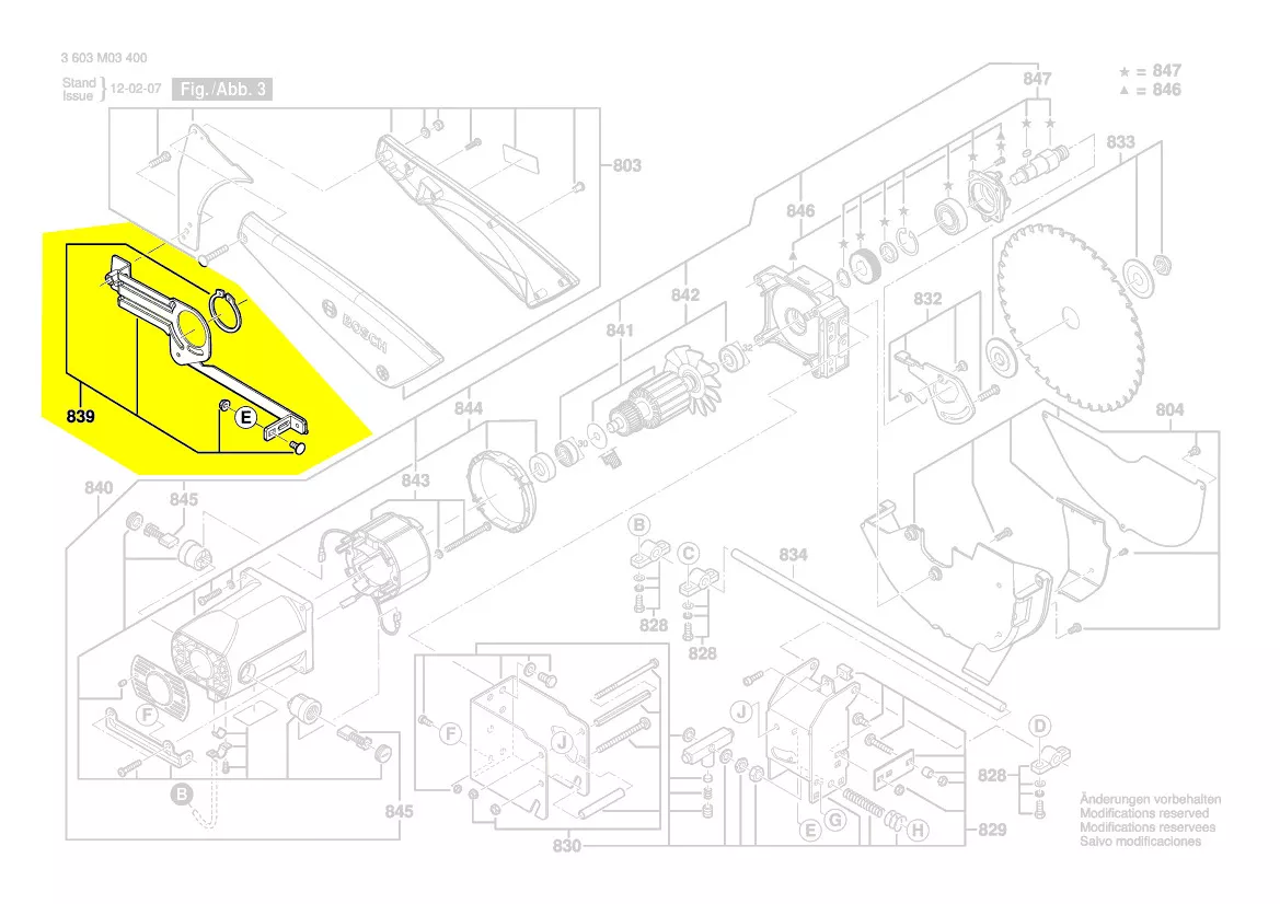 support couteau diviseur réf. 1 619 PA3 190 Bosch